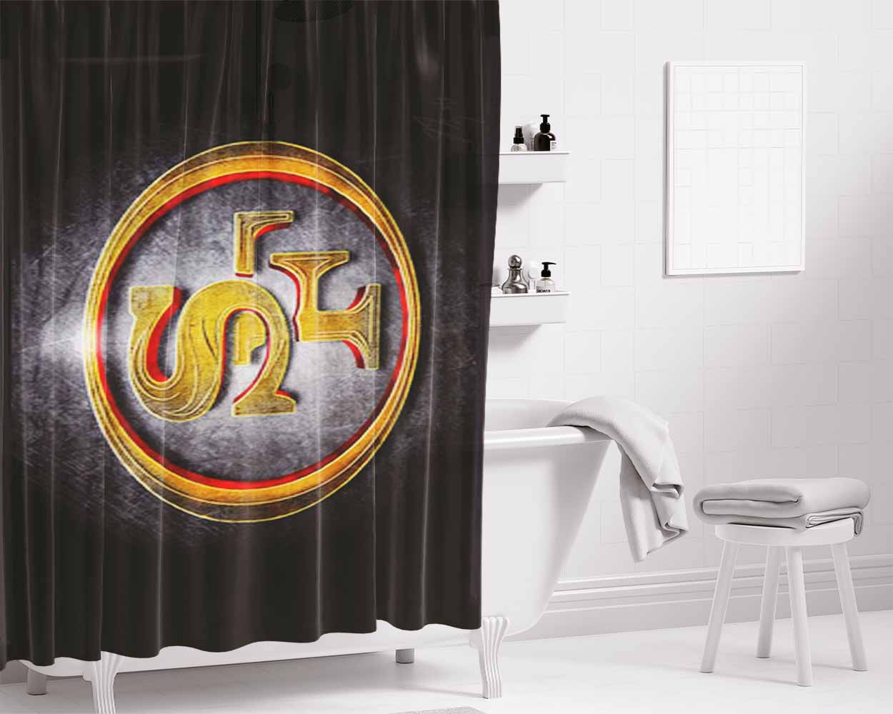 San Francisco 49Ers Bathroom Shower Curtain Fabric Waterproof | 66 X 72 Inch