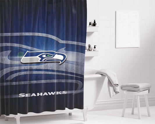 Seattle Seahawks 2 Bathroom Shower Curtain Fabric Waterproof | 66 X 72 Inch