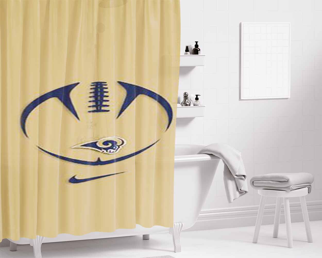 St Louis Rams Bathroom Shower Curtain Fabric Waterproof | 66 X 72 Inch