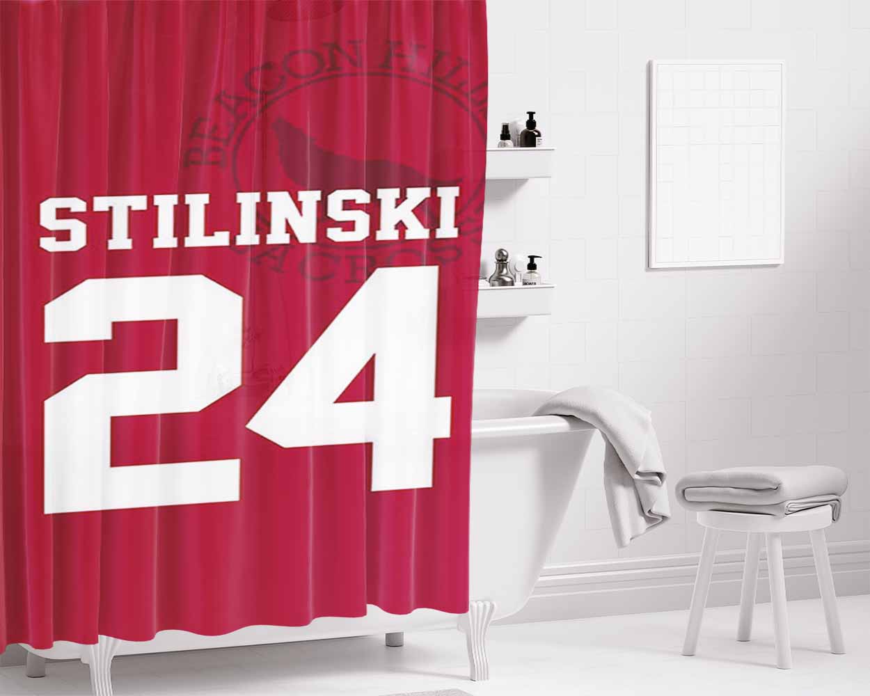 Stiles Stilinksi 24 Bathroom Shower Curtain Fabric Waterproof | 66 X 72 Inch