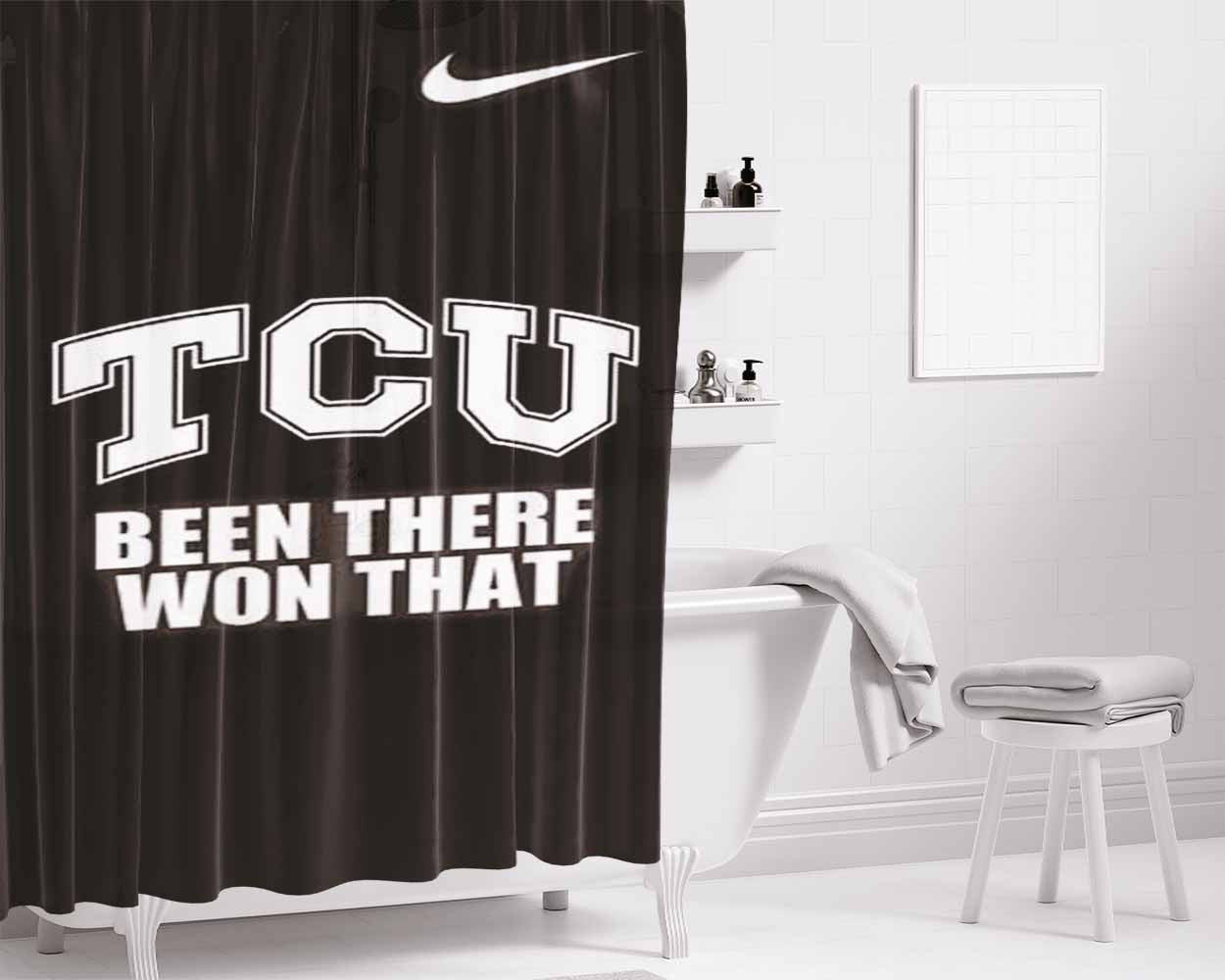 Tcu Been There Bathroom Shower Curtain Fabric Waterproof | 66 X 72 Inch