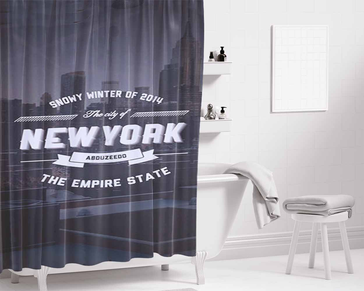 The City Of New York Bathroom Shower Curtain Fabric Waterproof | 66 X 72 Inch