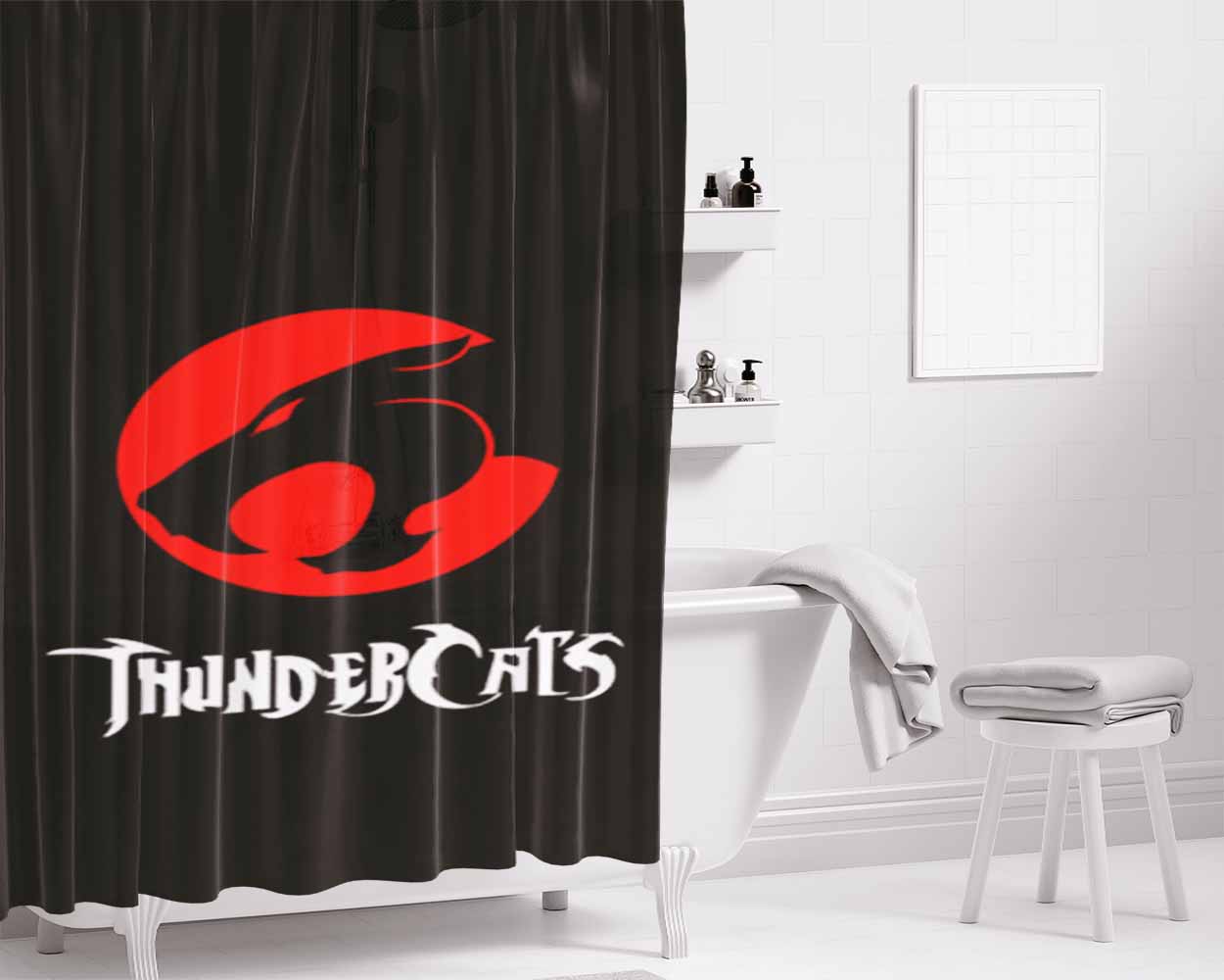 Thundercats Logo Bathroom Shower Curtain Fabric Waterproof | 66 X 72 Inch