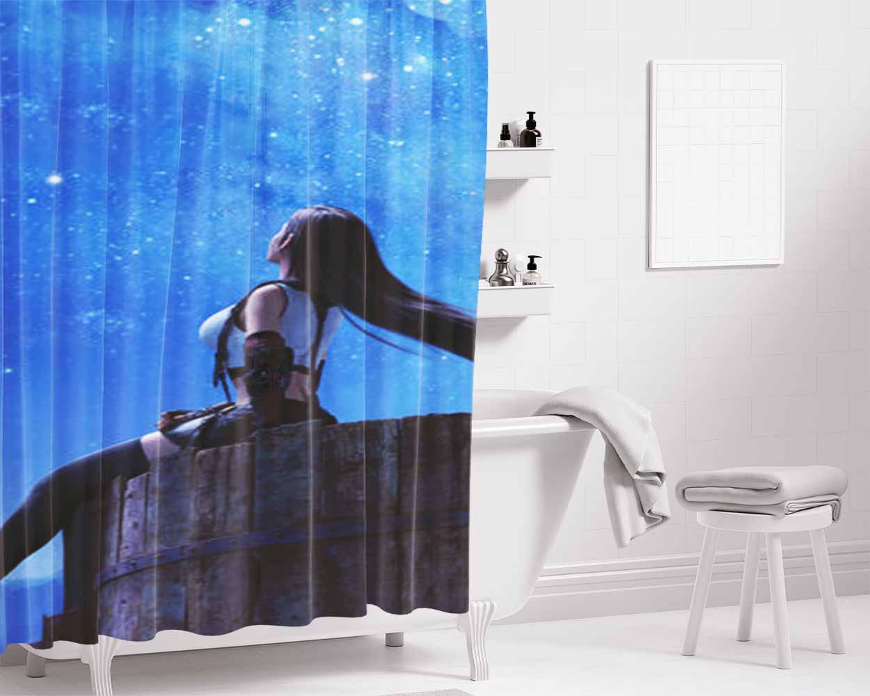 Tifa Lockhart Bathroom Shower Curtain Fabric Waterproof | 66 X 72 Inch