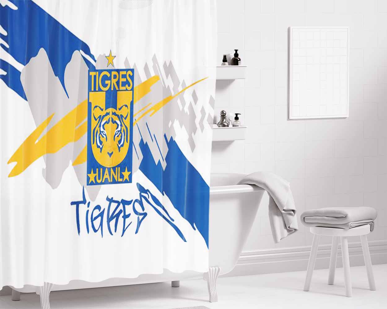 Tigres Club De Futbol Uanl Bathroom Shower Curtain Fabric Waterproof | 66 X 72 Inch