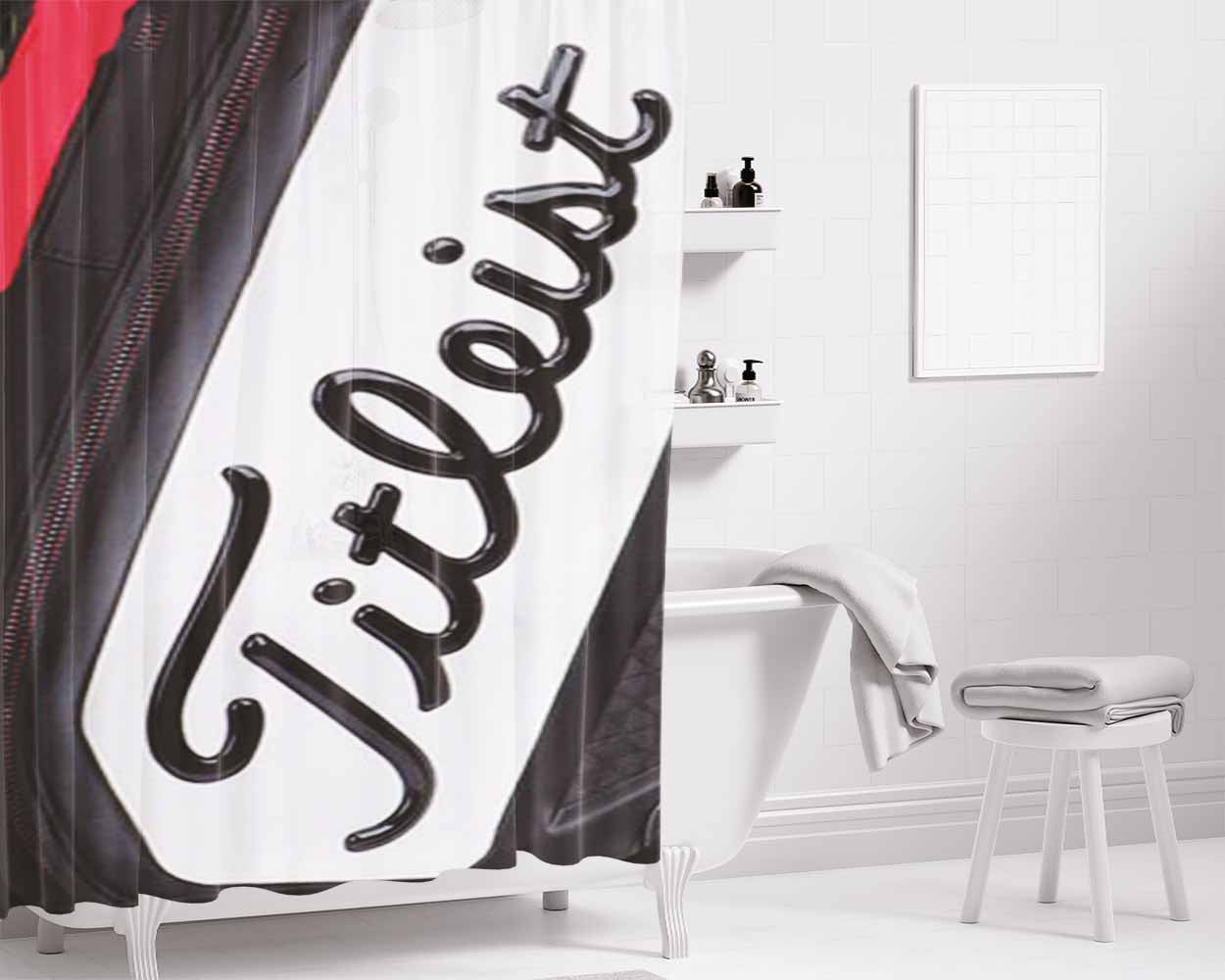 Titleist Bags Golf Logo Bathroom Shower Curtain Fabric Waterproof | 66 X 72 Inch