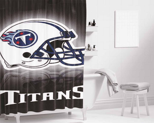 Tn Titans Helmet Stripes Bathroom Shower Curtain Fabric Waterproof | 66 X 72 Inch