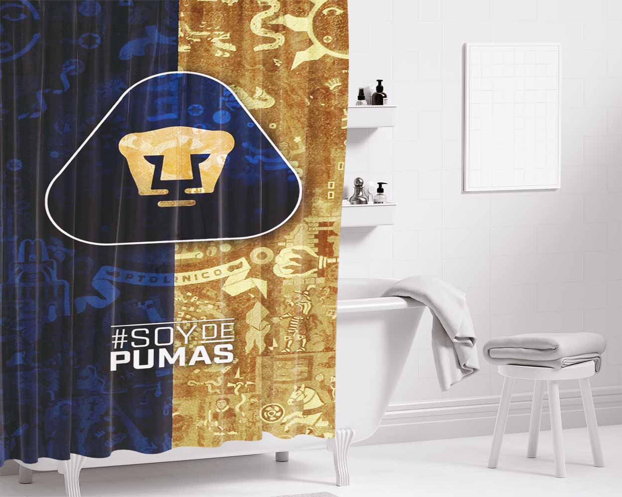 Unam Central Library Bathroom Shower Curtain Fabric Waterproof | 66 X 72 Inch
