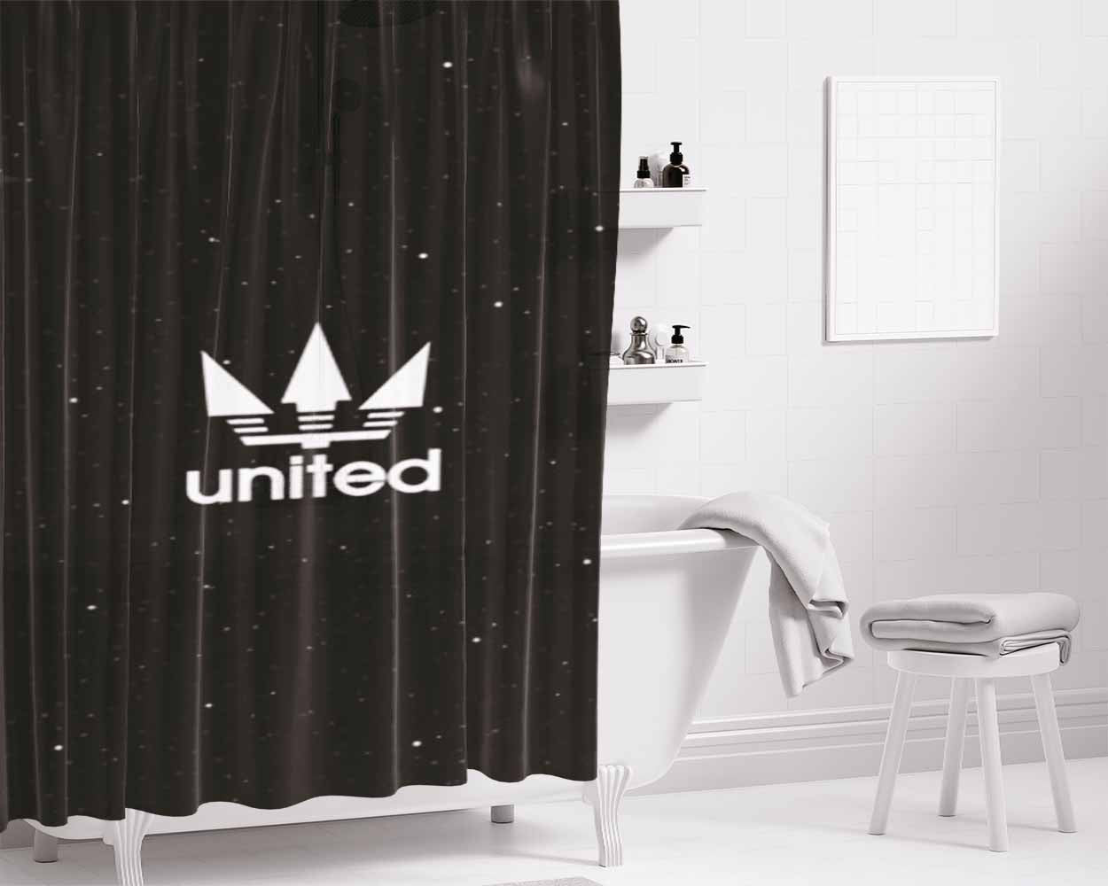 United Trident Logo Bathroom Shower Curtain Fabric Waterproof | 66 X 72 Inch