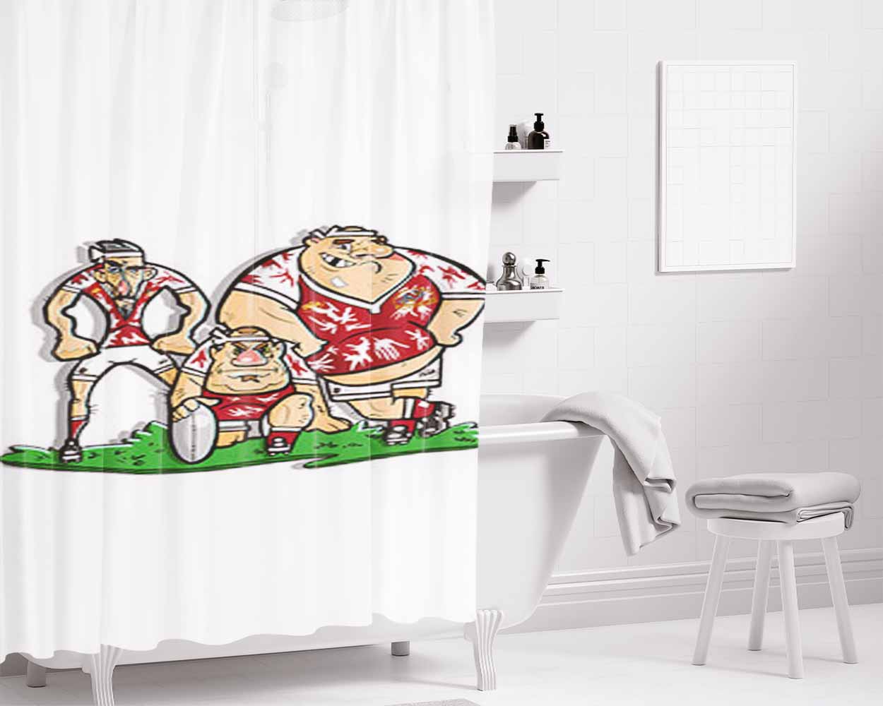 Veteranos Club Bigomia Bathroom Shower Curtain Fabric Waterproof | 66 X 72 Inch