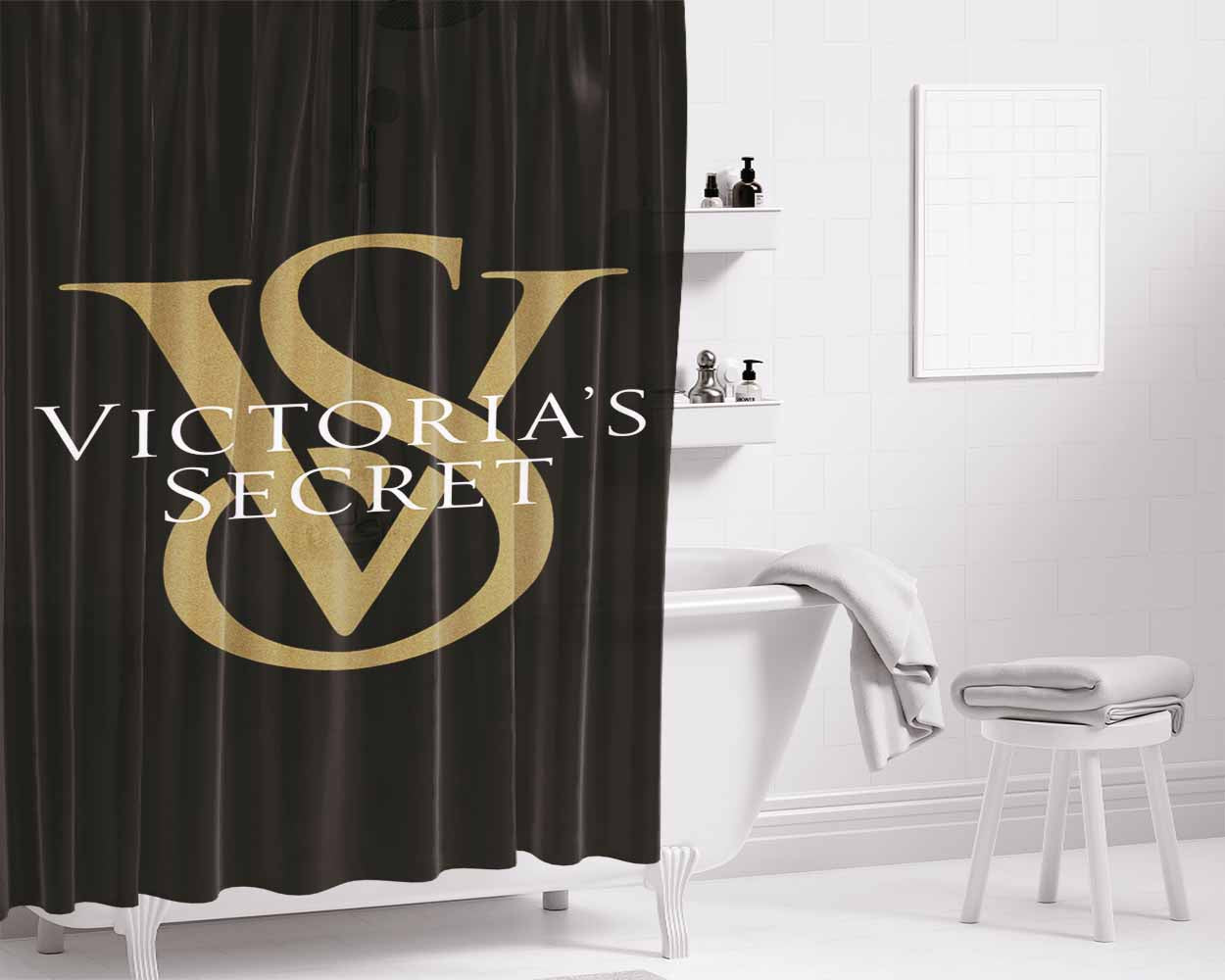 Victoria Martin Collage Bathroom Shower Curtain Fabric Waterproof | 66 X 72 Inch