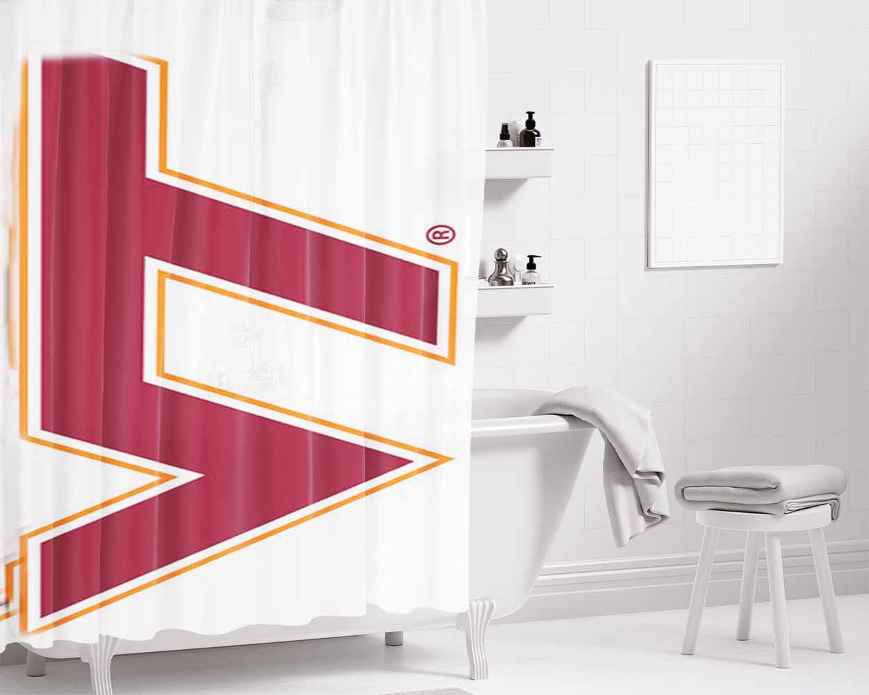 Vt Virginia Tech Bathroom Shower Curtain Fabric Waterproof | 66 X 72 Inch