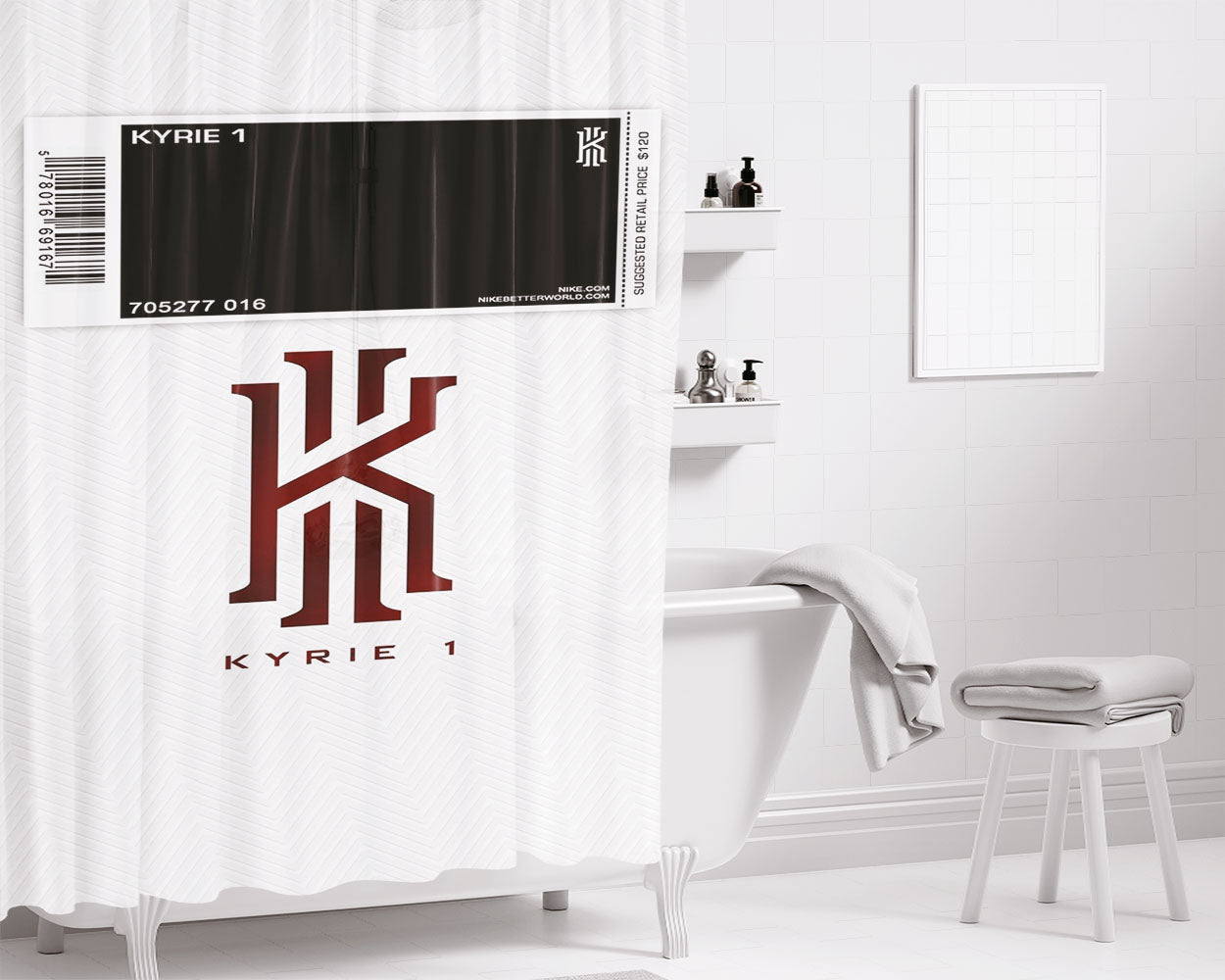 Marca De Kyrie Irving Bathroom Shower Curtain Fabric Waterproof | 66 X 72 Inch