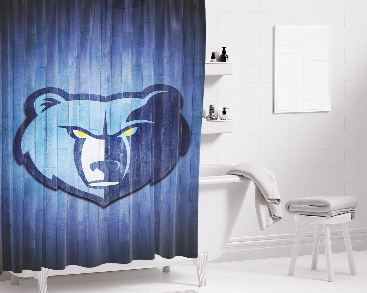 Memphis Grizzlies 2 Bathroom Shower Curtain Fabric Waterproof | 66 X 72 Inch