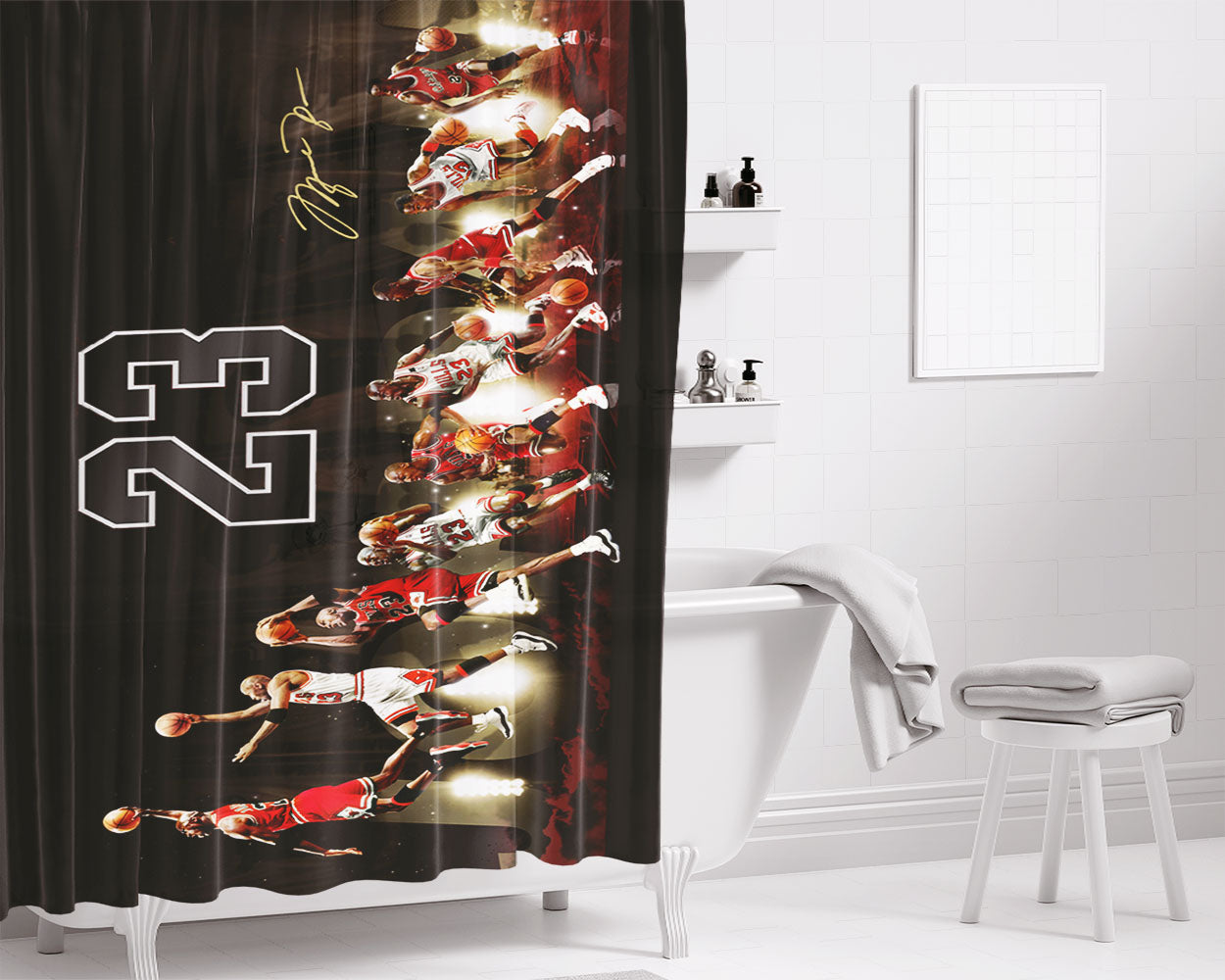 Michael Jordan Air 23 Bathroom Shower Curtain Fabric Waterproof | 66 X 72 Inch