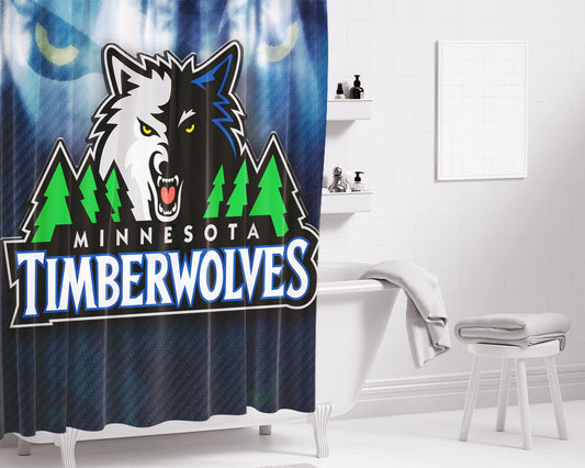 Personalized Minnesota Timberwoes Shower Curtain Farmhouse Bathroom Decor