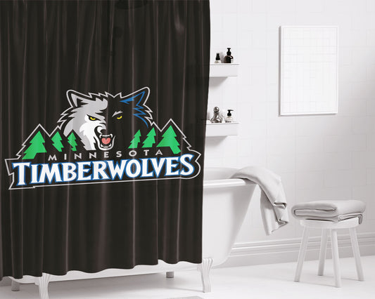 Personalized Minnesota Timberwolves Shower Curtain Farmhouse Bathroom Decor