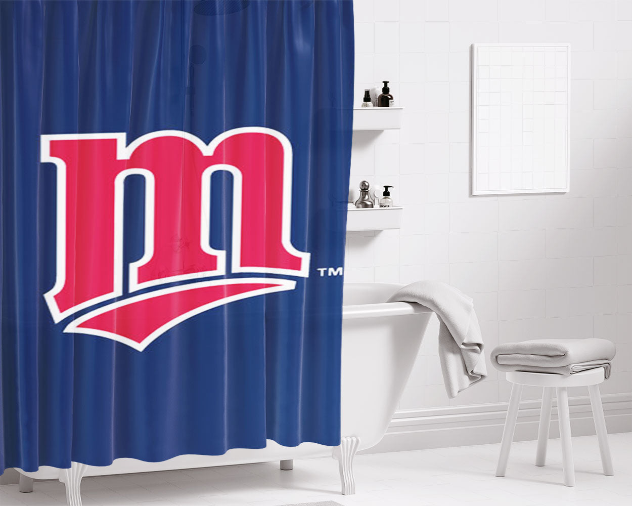 Minnesota Twins Icon Bathroom Shower Curtain Fabric Waterproof | 66 X 72 Inch