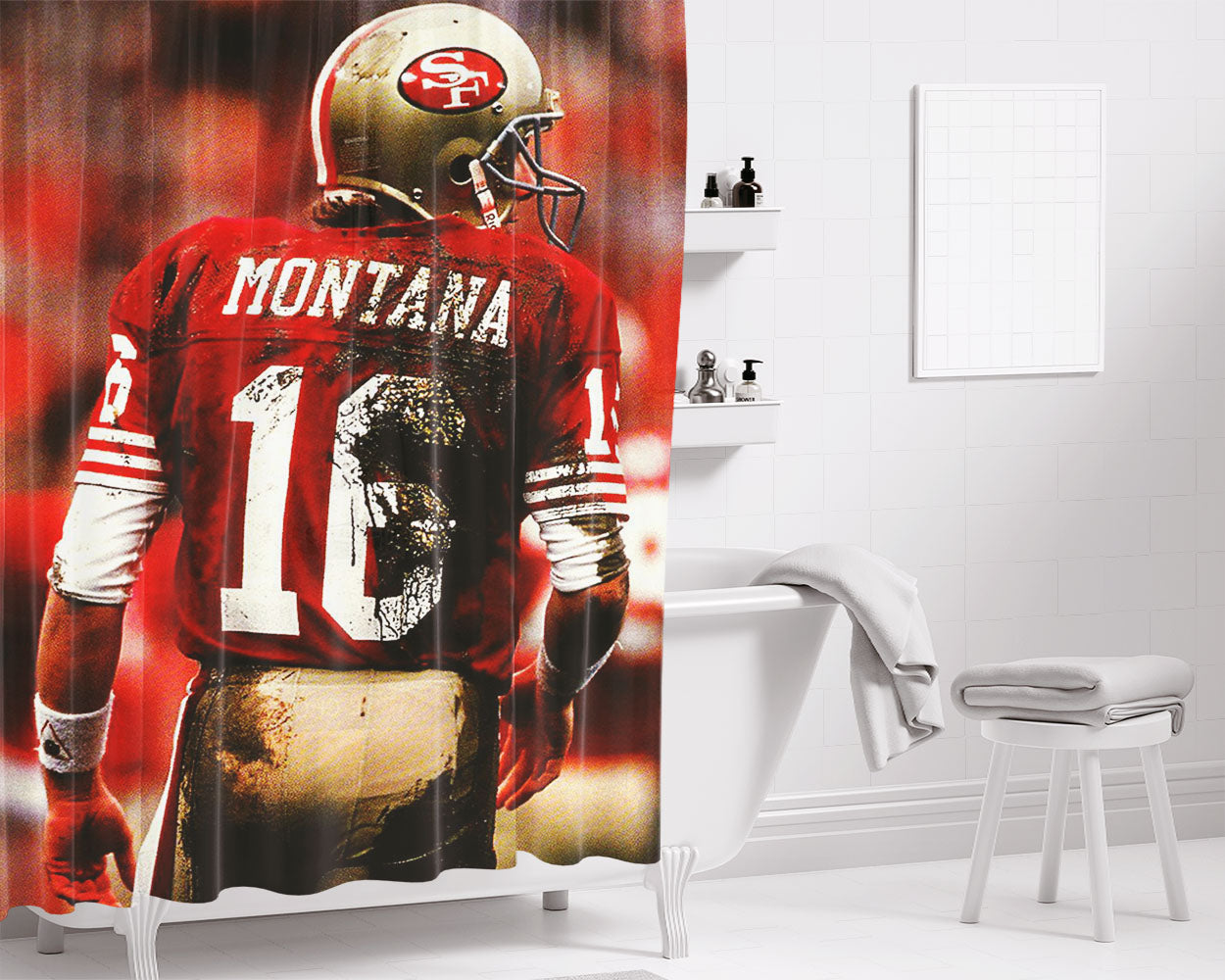 Montana 16 Nfl Bathroom Shower Curtain Fabric Waterproof | 66 X 72 Inch
