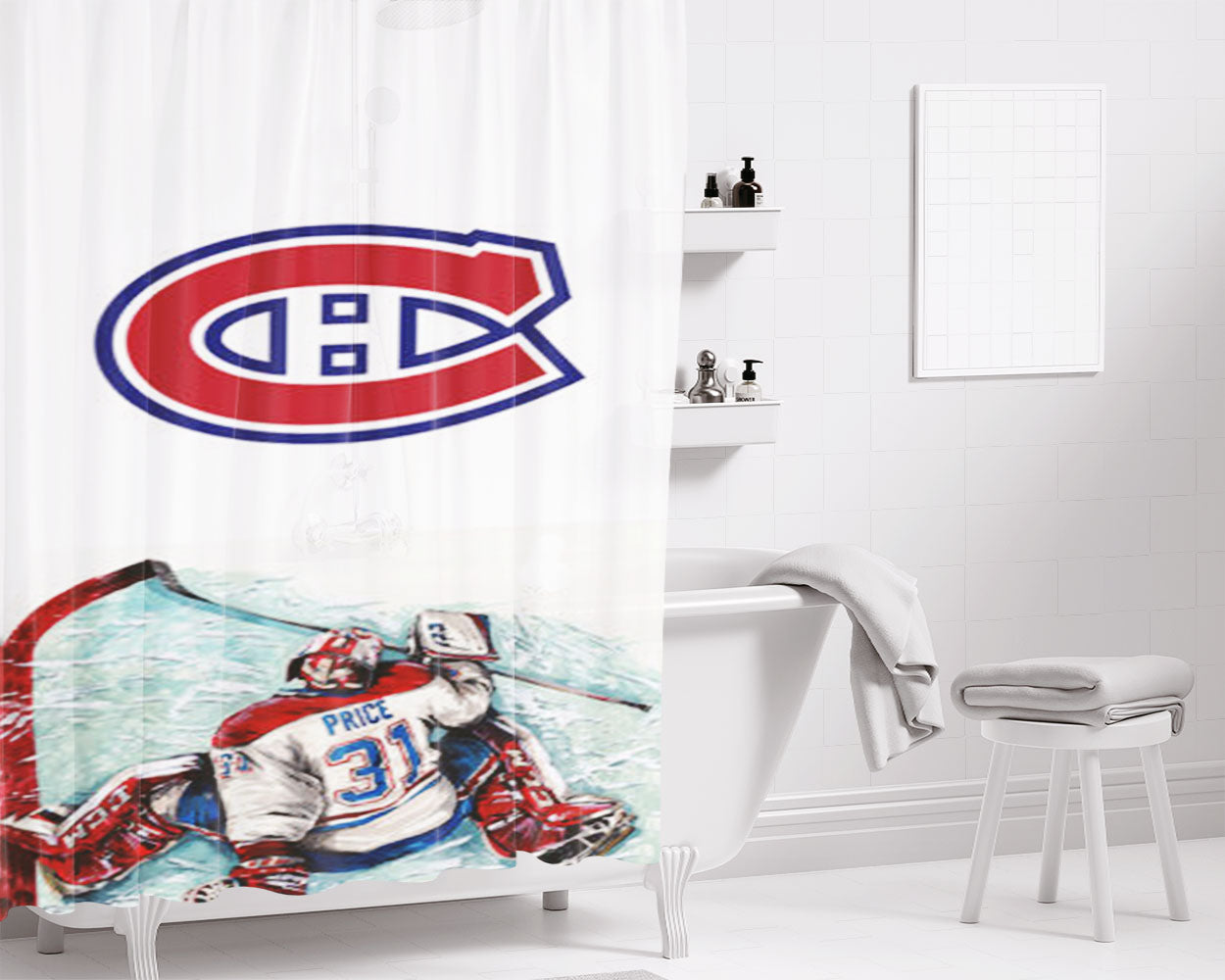 Montreal Canadiens Carey Price Bathroom Shower Curtain Fabric Waterproof | 66 X 72 Inch
