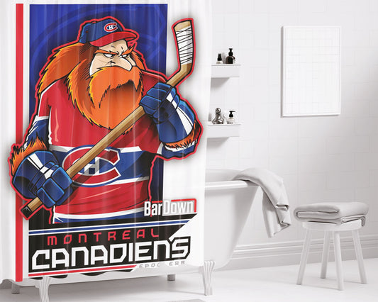Personalized Montreal Canadiens Shower Curtain Farmhouse Bathroom Decor