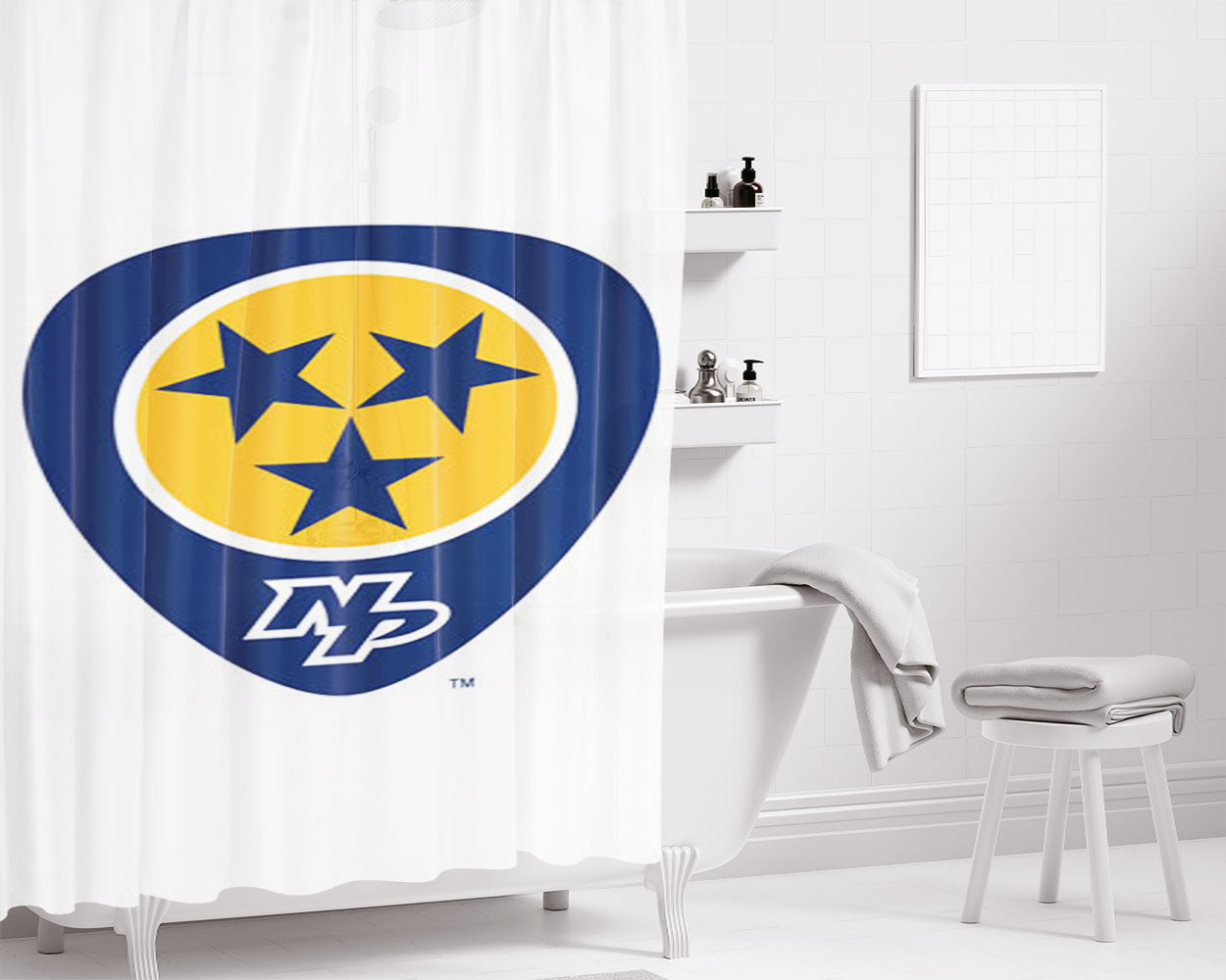 Nashville Predators Np Bathroom Shower Curtain Fabric Waterproof | 66 X 72 Inch