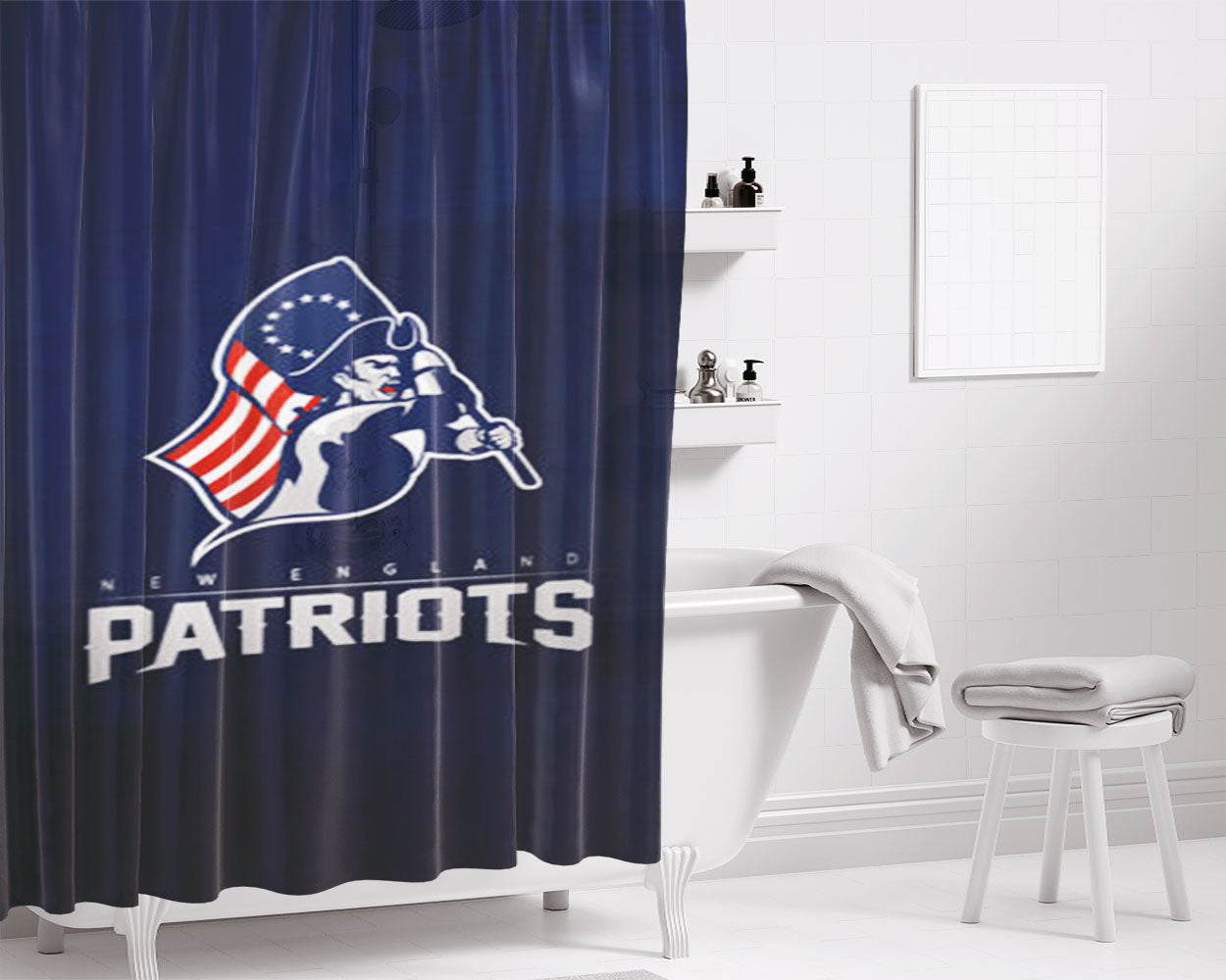 New Nfl New England Patriots Bathroom Shower Curtain Fabric Waterproof | 66 X 72 Inch
