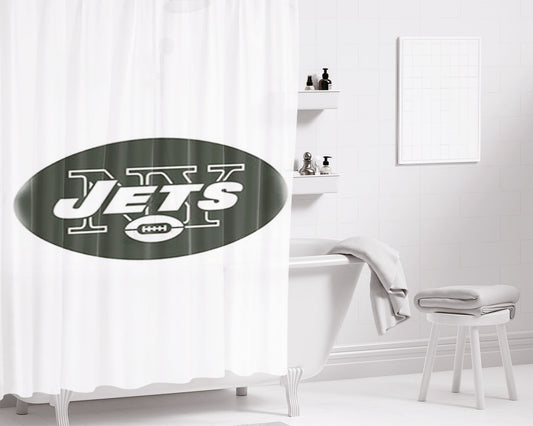 Personalized New York Jets Logo Sports Shower Curtain Farmhouse Bathroom Decor