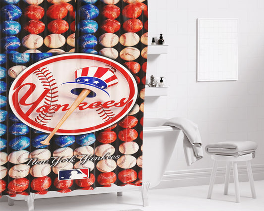 Personalized New York Yankees Baseball Mlb Best Shower Curtain Farmhouse Bathroom Decor