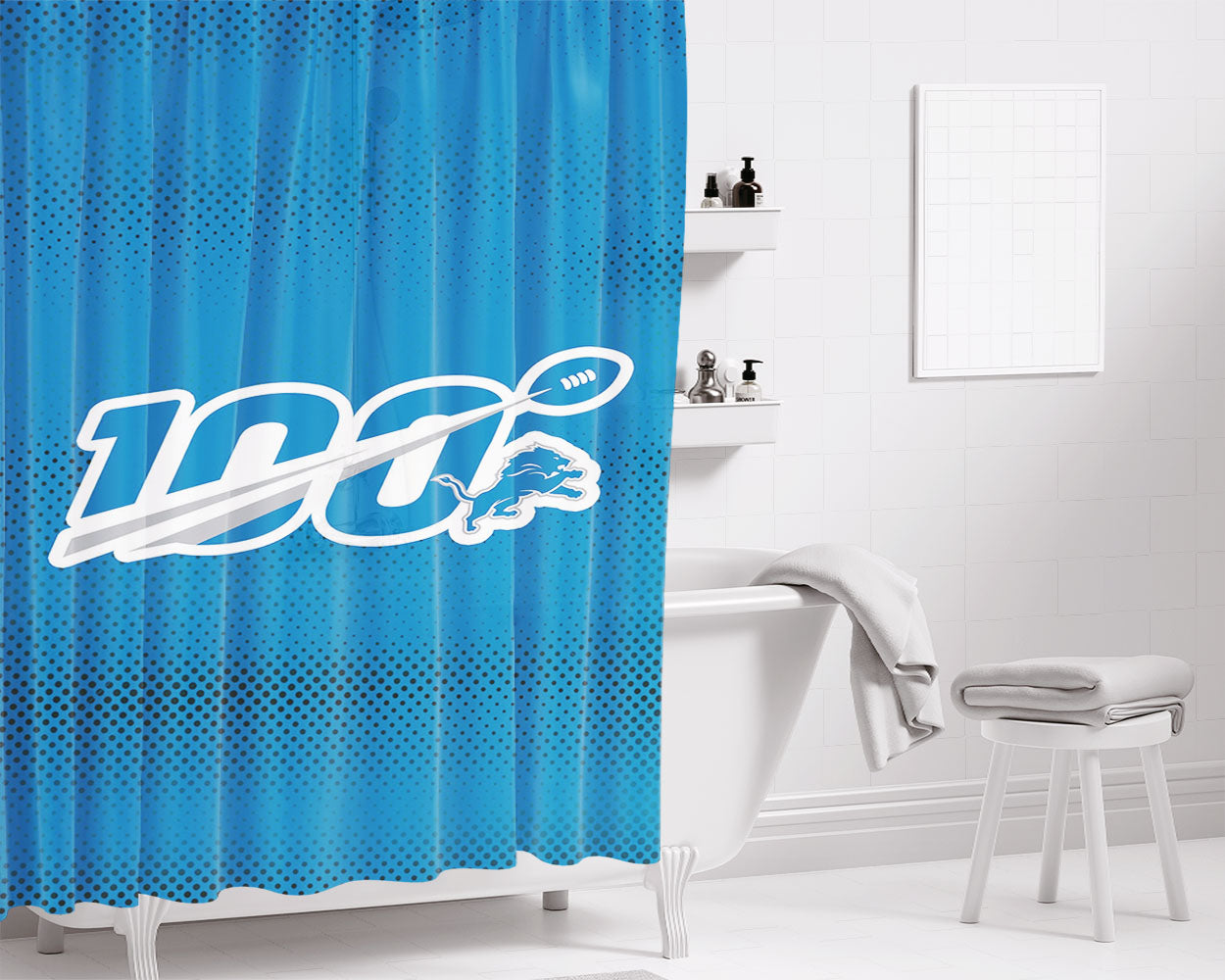 Nfl 100Th Dallas Cowboys Bathroom Shower Curtain Fabric Waterproof | 66 X 72 Inch