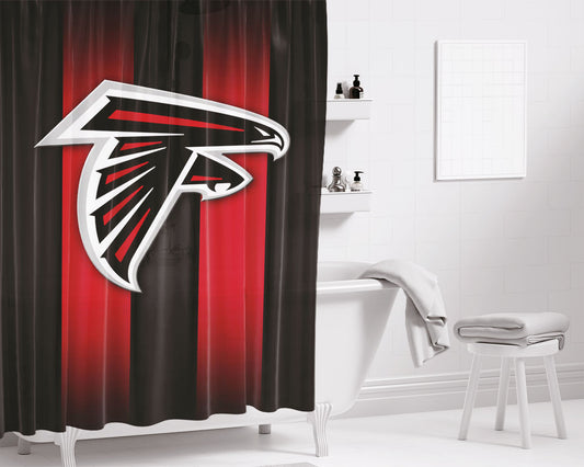 Personalized Nfl Atlanta Falcons Logo Shower Curtain Farmhouse Bathroom Decor