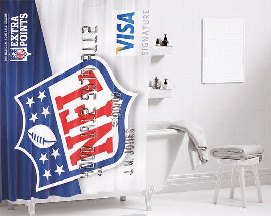 Personalized Nfl Extra Point Credit Card Shower Curtain Farmhouse Bathroom Decor