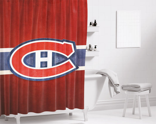 Personalized Nhl Montreal Canadiens Sport Logo Shower Curtain Farmhouse Bathroom Decor