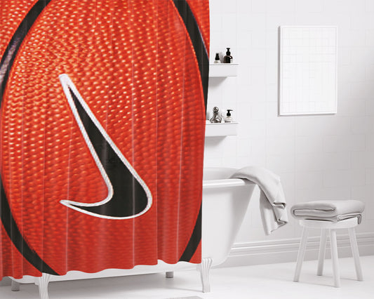 Personalized Nike Basketball Logo Shower Curtain Farmhouse Bathroom Decor