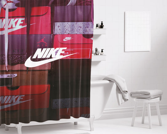 Personalized Nike Shoes Basketball Shower Curtain Farmhouse Bathroom Decor