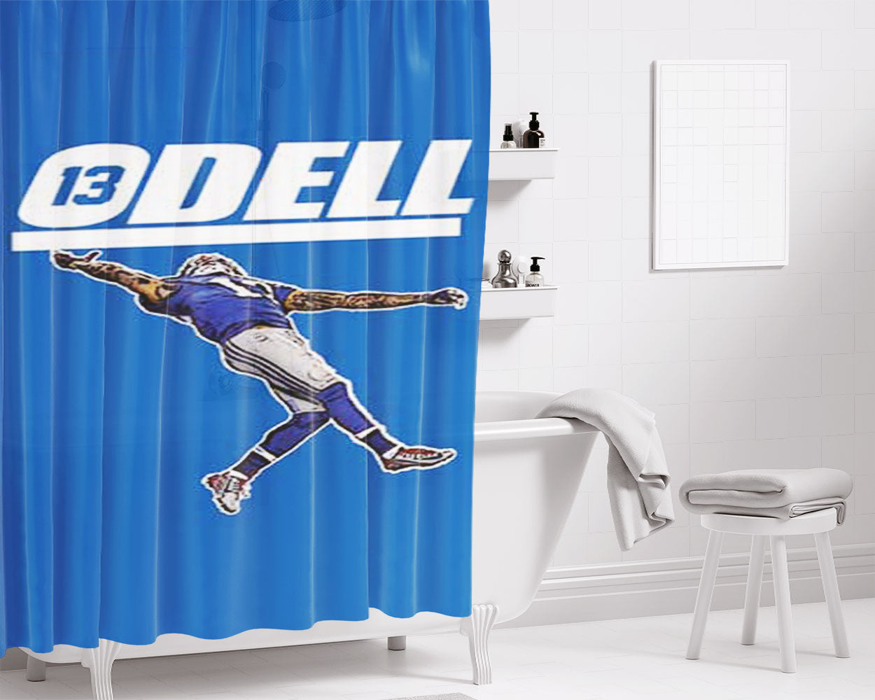 Odell Beckham Blue Bathroom Shower Curtain Fabric Waterproof | 66 X 72 Inch