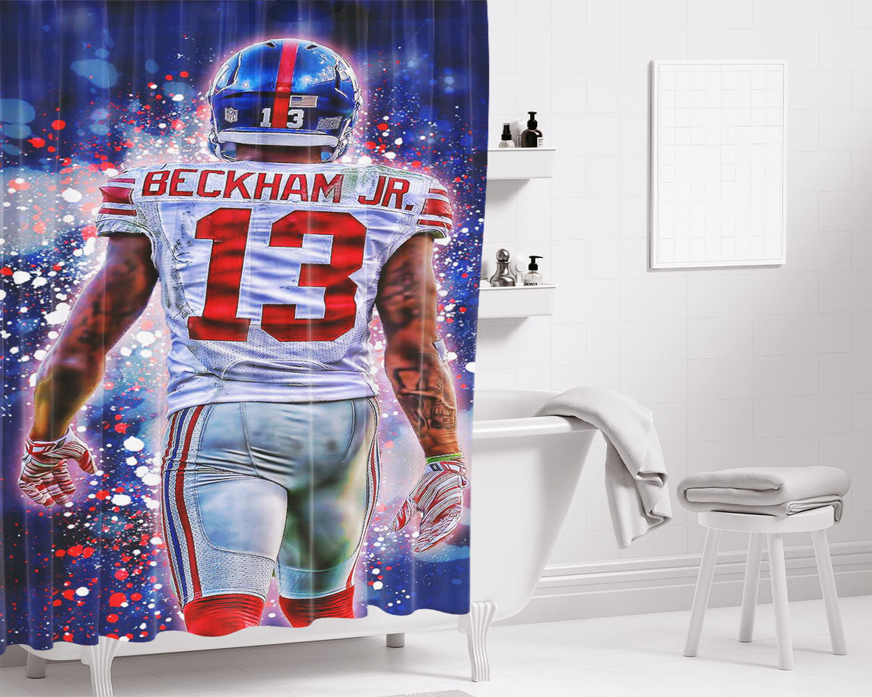 Odell Beckham Jr Bathroom Shower Curtain Fabric Waterproof | 66 X 72 Inch