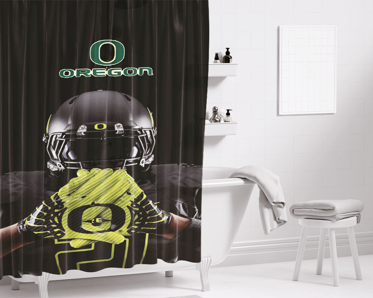 Oregon Ducks 4 Bathroom Shower Curtain Fabric Waterproof | 66 X 72 Inch