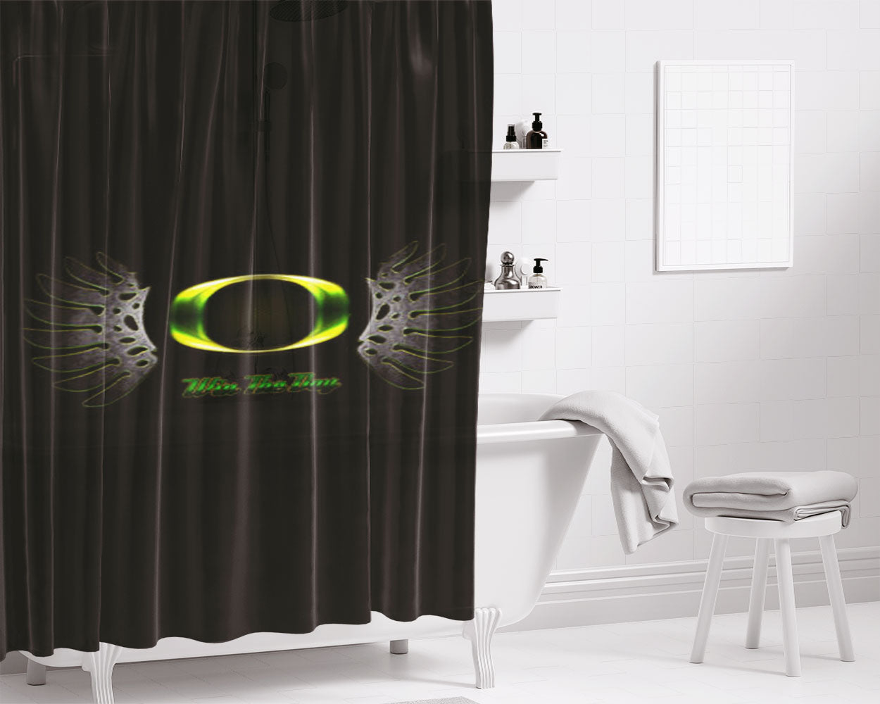 Oregon Ducks Wings Bathroom Shower Curtain Fabric Waterproof | 66 X 72 Inch