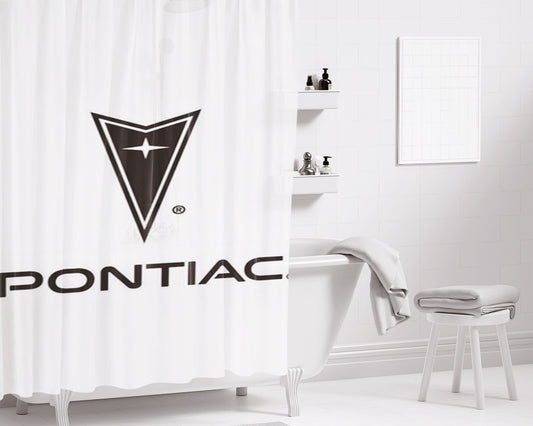 Personalized Pontiac Car Logo Shower Curtain Farmhouse Bathroom Decor