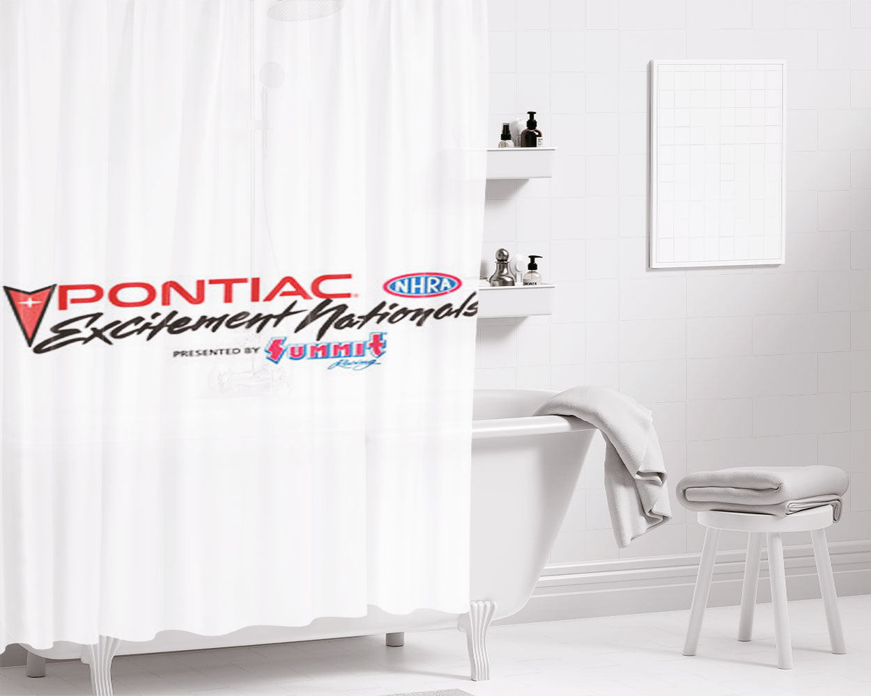 Pontiac Excitement Nationals Bathroom Shower Curtain Fabric Waterproof | 66 X 72 Inch