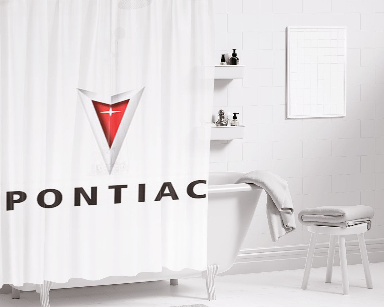Pontiac Icon Bathroom Shower Curtain Fabric Waterproof | 66 X 72 Inch