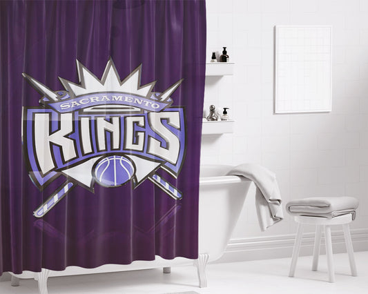 Personalized Sacramento Kings Team Logo Shower Curtain Farmhouse Bathroom Decor