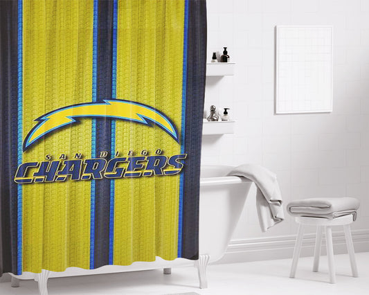 Personalized San Diego Chargers Symbol Shower Curtain Farmhouse Bathroom Decor