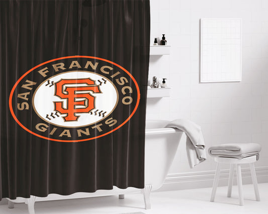 Personalized San Francisco Giants Alternate Logo Shower Curtain Farmhouse Bathroom Decor