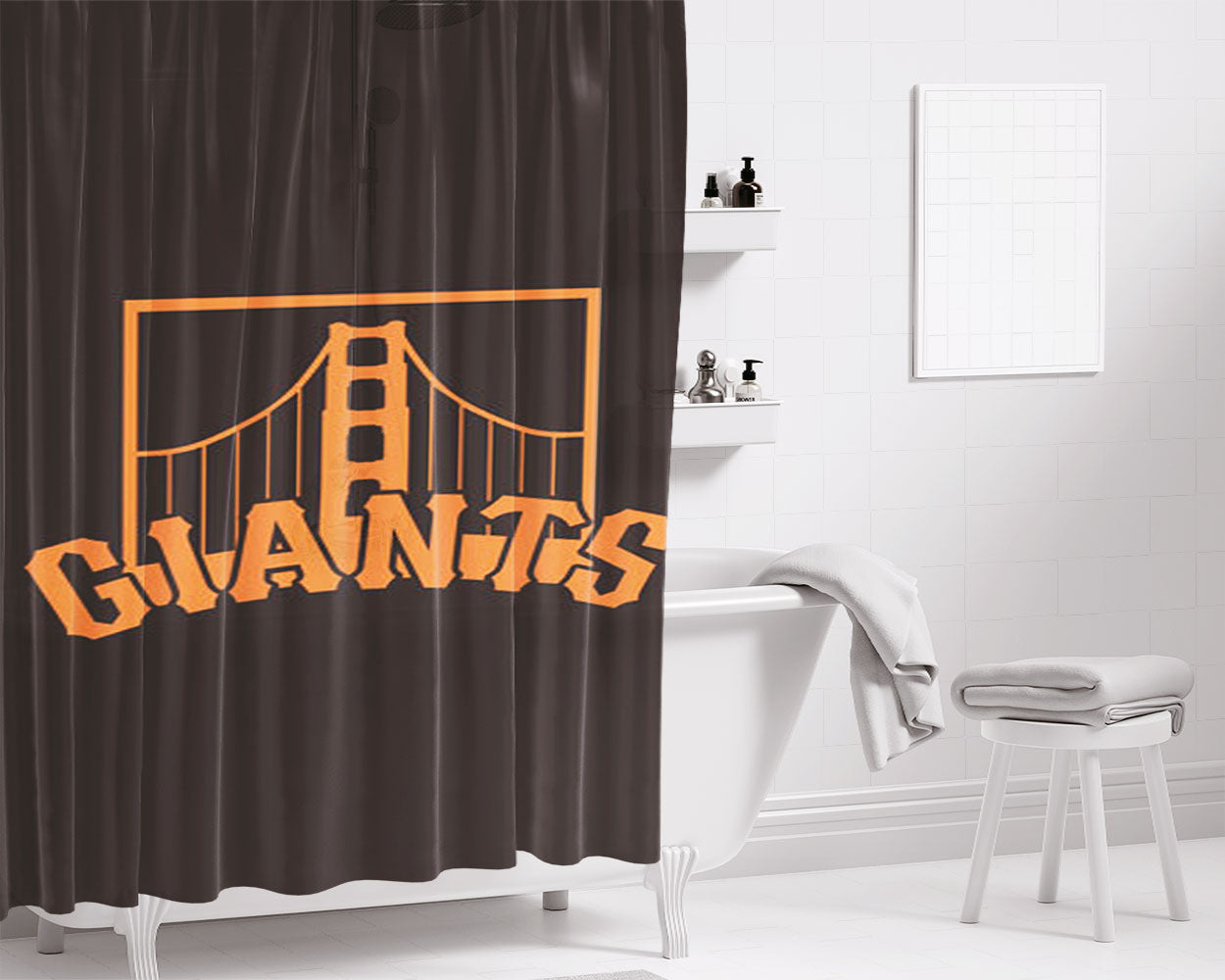 San Francisco Giants Art Bathroom Shower Curtain Fabric Waterproof | 66 X 72 Inch