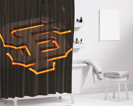 Personalized San Francisco Giants Black Lava Logo Shower Curtain Farmhouse Bathroom Decor