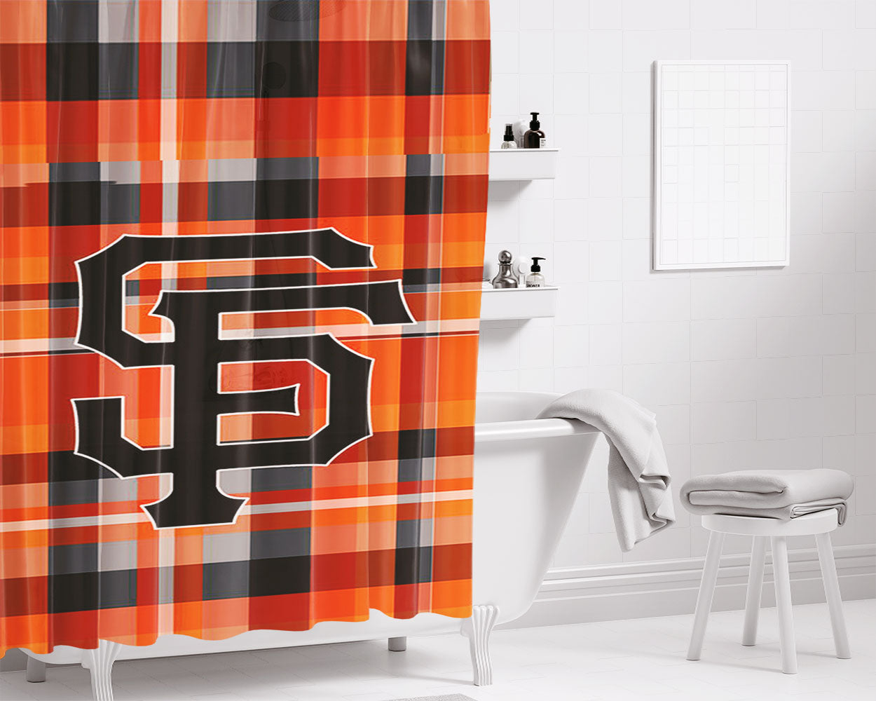 San Francisco Giants Logo 13 Bathroom Shower Curtain Fabric Waterproof | 66 X 72 Inch