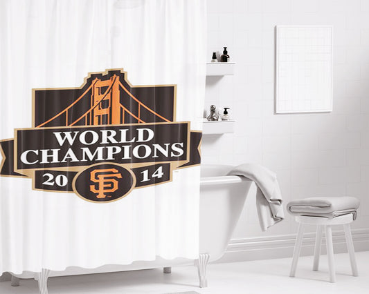 Personalized San Francisco Giants World Champions Shower Curtain Farmhouse Bathroom Decor