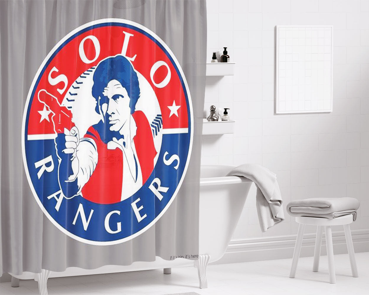 Solo Texas Rangers Bathroom Shower Curtain Fabric Waterproof | 66 X 72 Inch